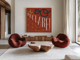 Southern Pride Sayings I Do Declare by Michael Mullan. Shown as extra-large giant wall art in a modern living room. Available as an archival giclee rolled canvas, fine art paper, or poster print. SKU 51165a.
