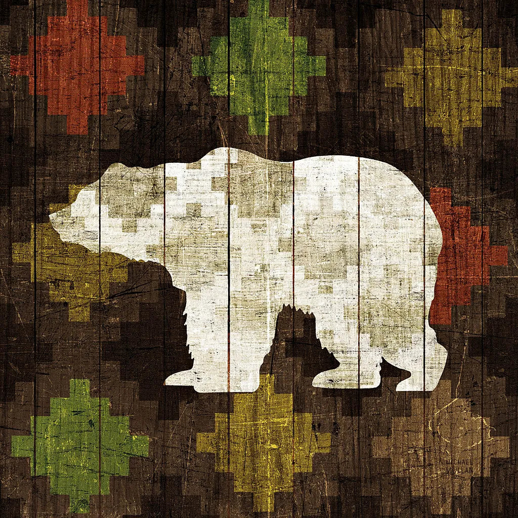 Southwest Lodge Bear by Michael Mullan. SKU 17022a. Archival Giclee Fine art print for wall decor.