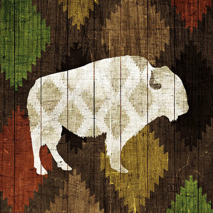 Southwest Lodge Buffalo by Michael Mullan. SKU 17021a. Archival Giclee Fine art print for wall decor.