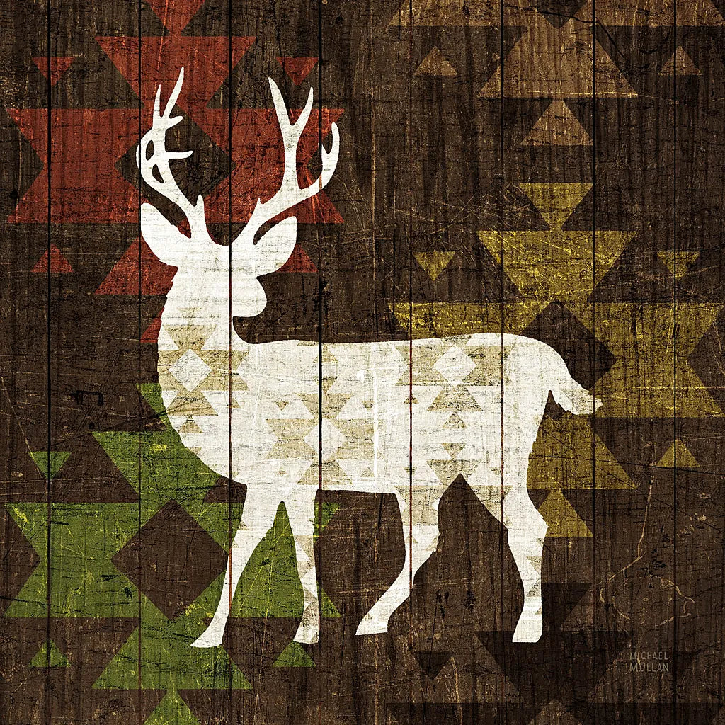 Southwest Lodge Deer I by Michael Mullan. SKU 17019a. Archival Giclee Fine art print for wall decor.