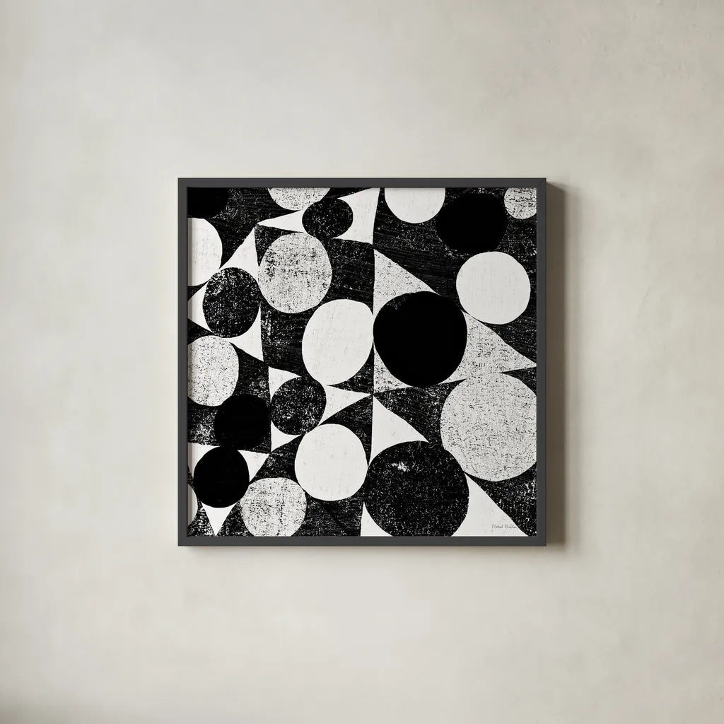 Spotty I by Michael Mullan. Shown in a sleek black glass frame for a contemporary gallery look. Available as an archival giclee rolled canvas, fine art paper, or poster print. SKU 16739a.