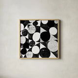 Spotty I by Michael Mullan. Shown in a natural wood glass frame for a timeless modern aesthetic. Available as an archival giclee rolled canvas, fine art paper, or poster print. SKU 16739a.