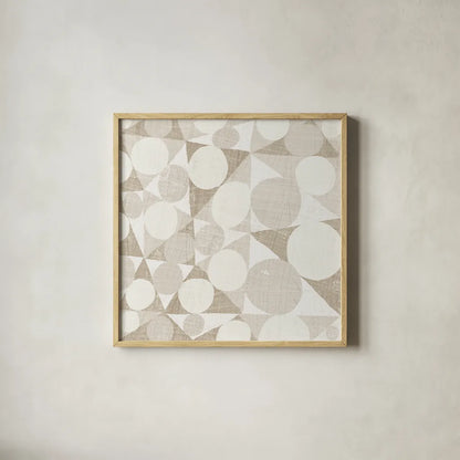 Spotty I by Michael Mullan. Shown in a natural wood glass frame for a timeless modern aesthetic. Available as an archival giclee rolled canvas, fine art paper, or poster print. SKU 75958a.