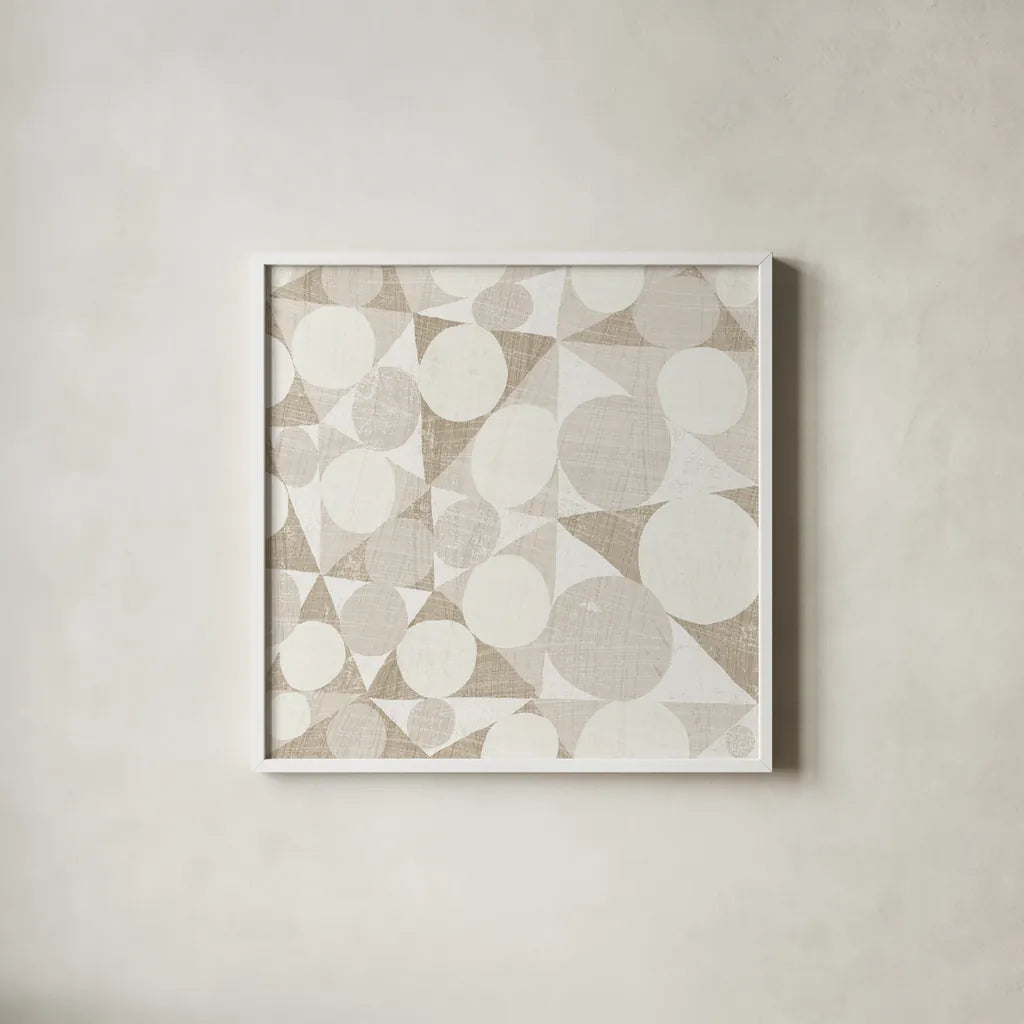 Spotty I by Michael Mullan. Shown in a crisp white glass frame for a clean and minimalist style. Available as an archival giclee rolled canvas, fine art paper, or poster print. SKU 75958a.