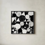 Spotty II by Michael Mullan. Shown in a sleek black glass frame for a contemporary gallery look. Available as an archival giclee rolled canvas, fine art paper, or poster print. SKU 16740a.