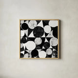 Spotty II by Michael Mullan. Shown in a natural wood glass frame for a timeless modern aesthetic. Available as an archival giclee rolled canvas, fine art paper, or poster print. SKU 16740a.