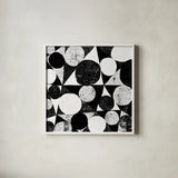 Spotty II by Michael Mullan. Shown in a crisp white glass frame for a clean and minimalist style. Available as an archival giclee rolled canvas, fine art paper, or poster print. SKU 16740a.