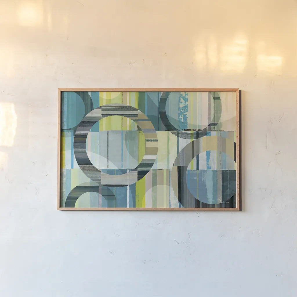 Spring Circles by Michael Mullan. shown as a paper print in a natural frame. Available as a archival giclee rolled canvas, fine art paper, or poster print. SKU 50474i.