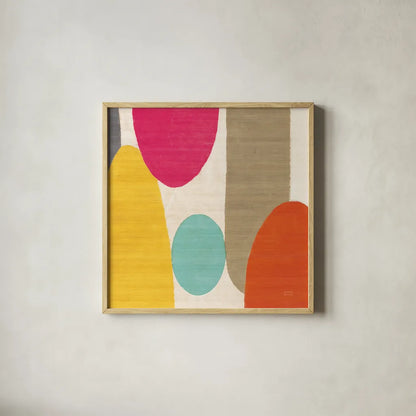 Spring Costa Del Sol I by Michael Mullan. Shown in a natural wood glass frame for a timeless modern aesthetic. Available as an archival giclee rolled canvas, fine art paper, or poster print. SKU 11157a.