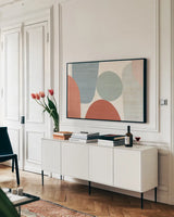 Spring Costa Del Sol II Muted Crop by Michael Mullan. shown as a framed stretched canvas in a living room above a console. Available as a archival giclee rolled canvas, fine art paper, or poster print. SKU 53720i.