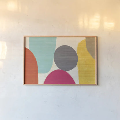 Spring Costa Del Sol II Square by Michael Mullan. shown as a paper print in a natural frame. Available as a archival giclee rolled canvas, fine art paper, or poster print. SKU 11158i.