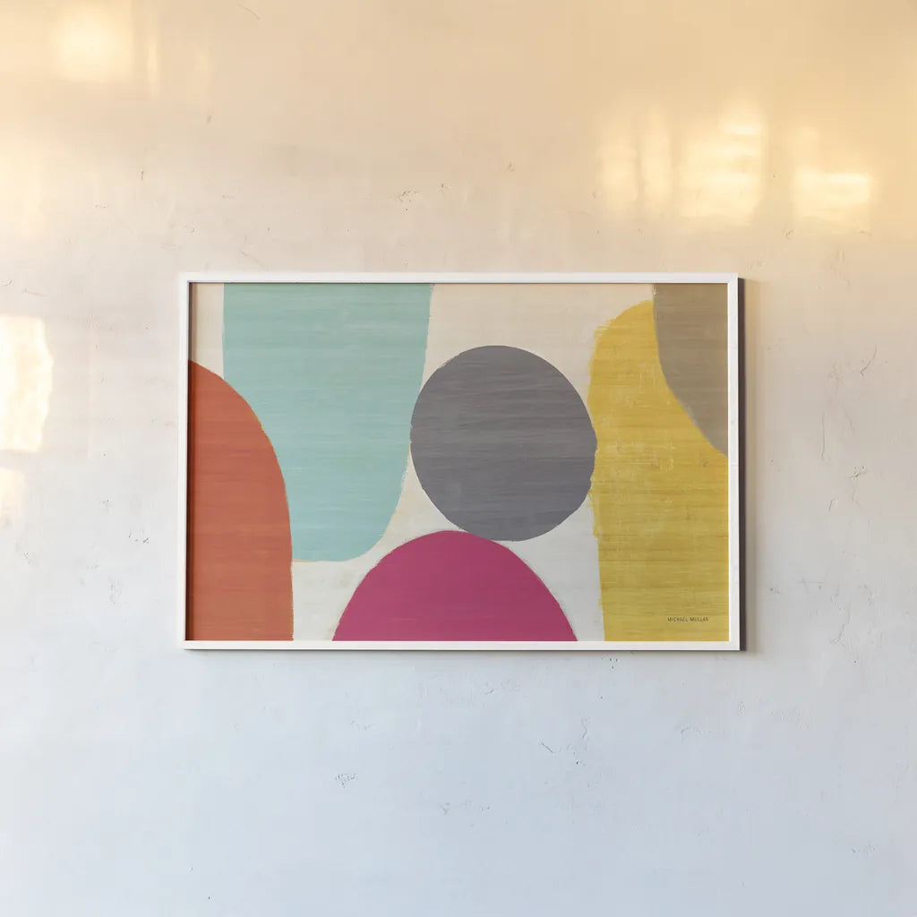 Spring Costa Del Sol II Square by Michael Mullan. shown as a paper print in a white frame. Available as a archival giclee rolled canvas, fine art paper, or poster print. SKU 11158i.