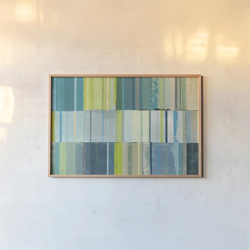 Spring Patches by Michael Mullan. shown as a paper print in a natural frame. Available as a archival giclee rolled canvas, fine art paper, or poster print. SKU 11486i.