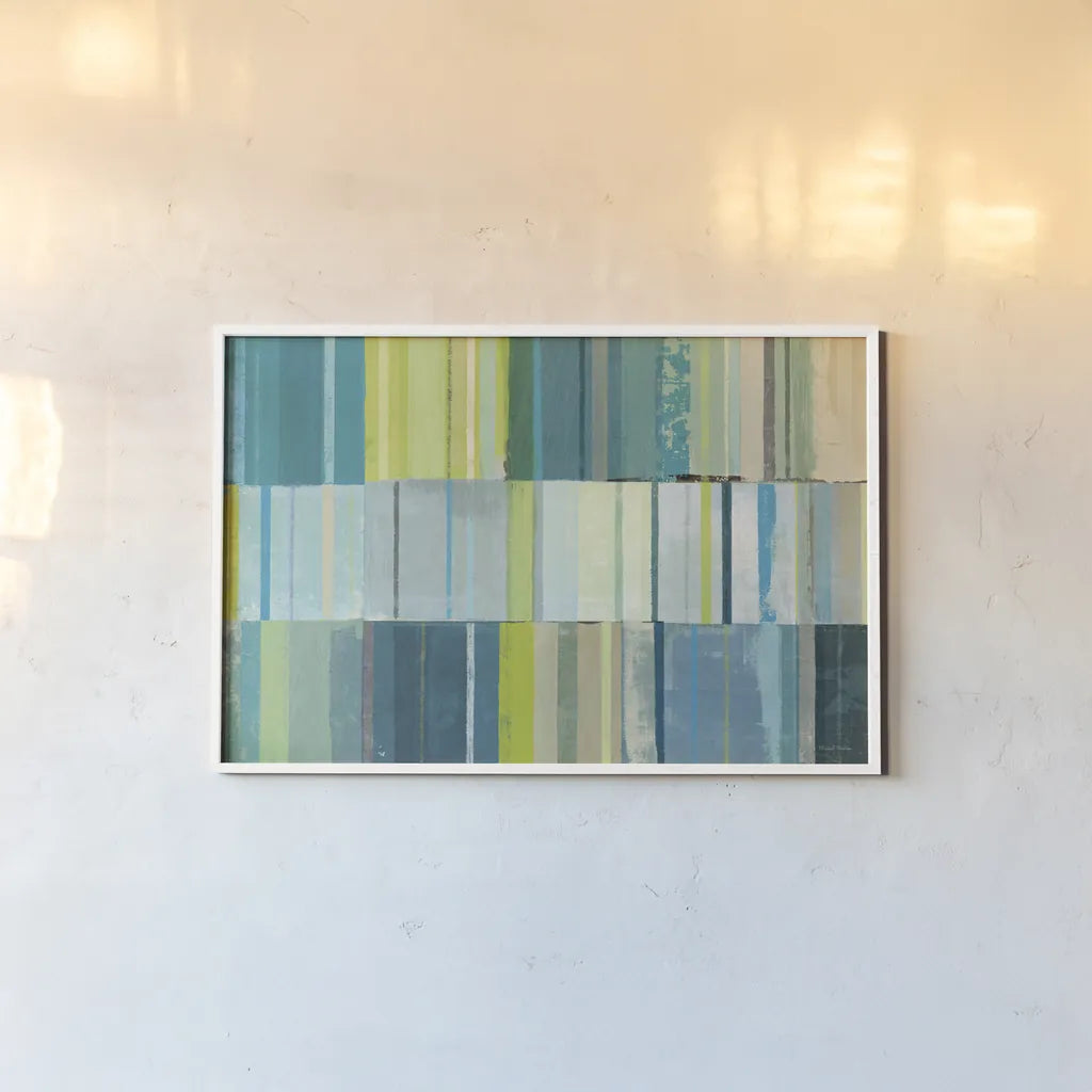 Spring Patches by Michael Mullan. shown as a paper print in a white frame. Available as a archival giclee rolled canvas, fine art paper, or poster print. SKU 11486i.