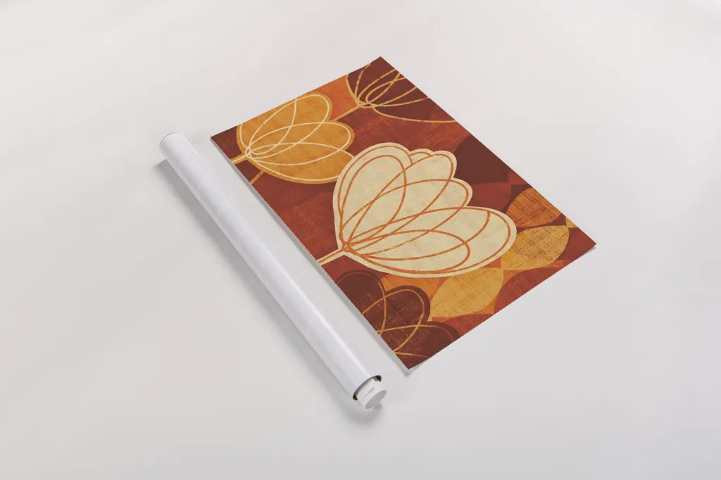 Spring Tulips Warm by Michael Mullan. shown as a rolled paper print. Available as archival giclee rolled canvas, fine art paper, or poster print. SKU 61996i.