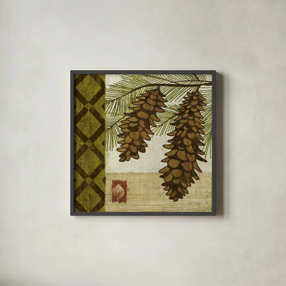 Summer Pine I by Michael Mullan. Shown in a sleek black glass frame for a contemporary gallery look. Available as an archival giclee rolled canvas, fine art paper, or poster print. SKU 5525a.