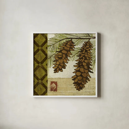 Summer Pine I by Michael Mullan. Shown in a crisp white glass frame for a clean and minimalist style. Available as an archival giclee rolled canvas, fine art paper, or poster print. SKU 5525a.