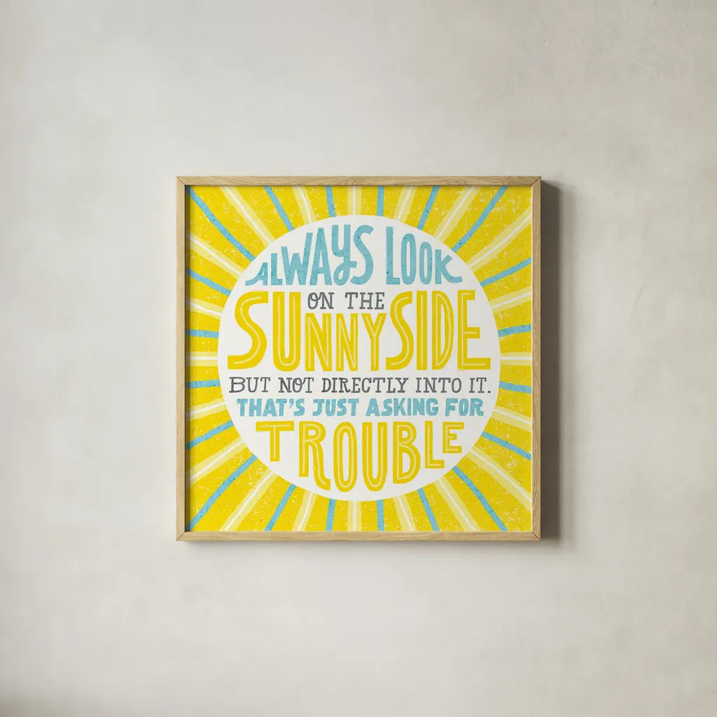 Sunny Side by Michael Mullan. Shown in a natural wood glass frame for a timeless modern aesthetic. Available as an archival giclee rolled canvas, fine art paper, or poster print. SKU 28360a.