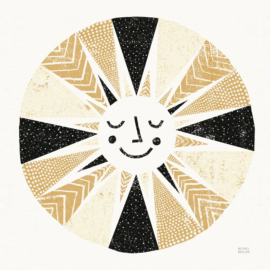 Sunshine Black Gold Sq by Michael Mullan. SKU 53756a. Archival Giclee Fine art print for wall decor.