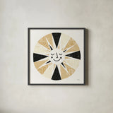 Sunshine Black Gold Sq by Michael Mullan. Shown in a sleek black glass frame for a contemporary gallery look. Available as an archival giclee rolled canvas, fine art paper, or poster print. SKU 53756a.
