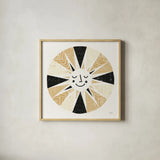 Sunshine Black Gold Sq by Michael Mullan. Shown in a natural wood glass frame for a timeless modern aesthetic. Available as an archival giclee rolled canvas, fine art paper, or poster print. SKU 53756a.