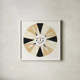 Sunshine Black Gold Sq by Michael Mullan. Shown in a crisp white glass frame for a clean and minimalist style. Available as an archival giclee rolled canvas, fine art paper, or poster print. SKU 53756a.