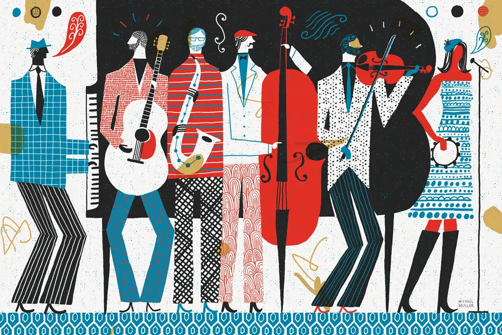 The Band by Michael Mullan. SKU 14581i. Archival Giclee Fine art print for wall decor.