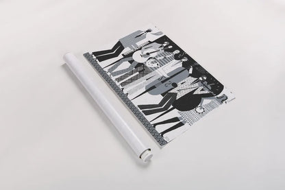 The Band BW by Michael Mullan. shown as a rolled paper print. Available as archival giclee rolled canvas, fine art paper, or poster print. SKU 51116i.