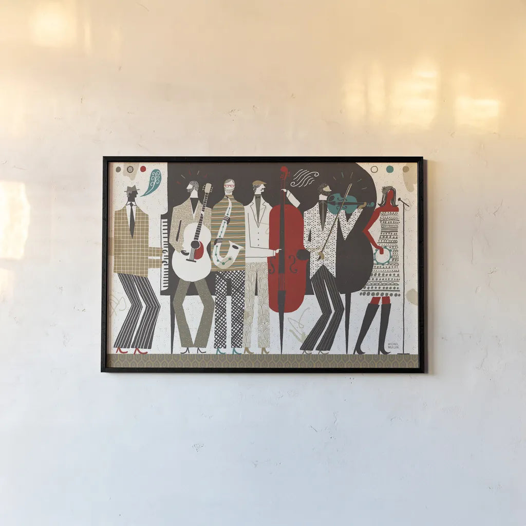 The Band Neutral by Michael Mullan. shown as a paper print in a black flame. Available as a archival giclee rolled canvas, fine art paper, or poster print. SKU 51117i.