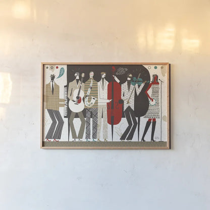 The Band Neutral by Michael Mullan. shown as a paper print in a natural frame. Available as a archival giclee rolled canvas, fine art paper, or poster print. SKU 51117i.