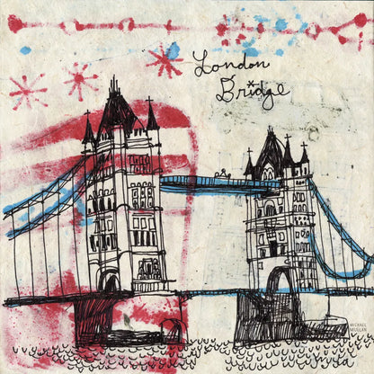 Tower Bridge by Michael Mullan. SKU 17752a. Archival Giclee Fine art print for wall decor.