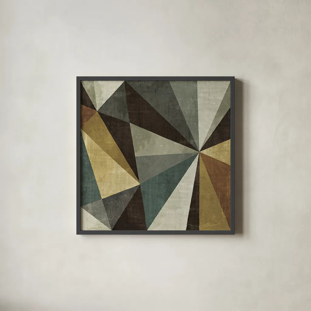 Triangulawesome by Michael Mullan. Shown in a sleek black glass frame for a contemporary gallery look. Available as an archival giclee rolled canvas, fine art paper, or poster print. SKU 13195a.