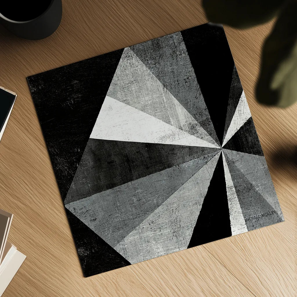 Triangulawesome BW I by Michael Mullan. Shown as a detailed flat fine art print, highlighting archival giclee quality. Available as an archival giclee rolled canvas, fine art paper, or poster print. SKU 15682a.