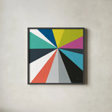 Triangulawesome Color IV by Michael Mullan. Shown in a sleek black glass frame for a contemporary gallery look. Available as an archival giclee rolled canvas, fine art paper, or poster print. SKU 52648a.