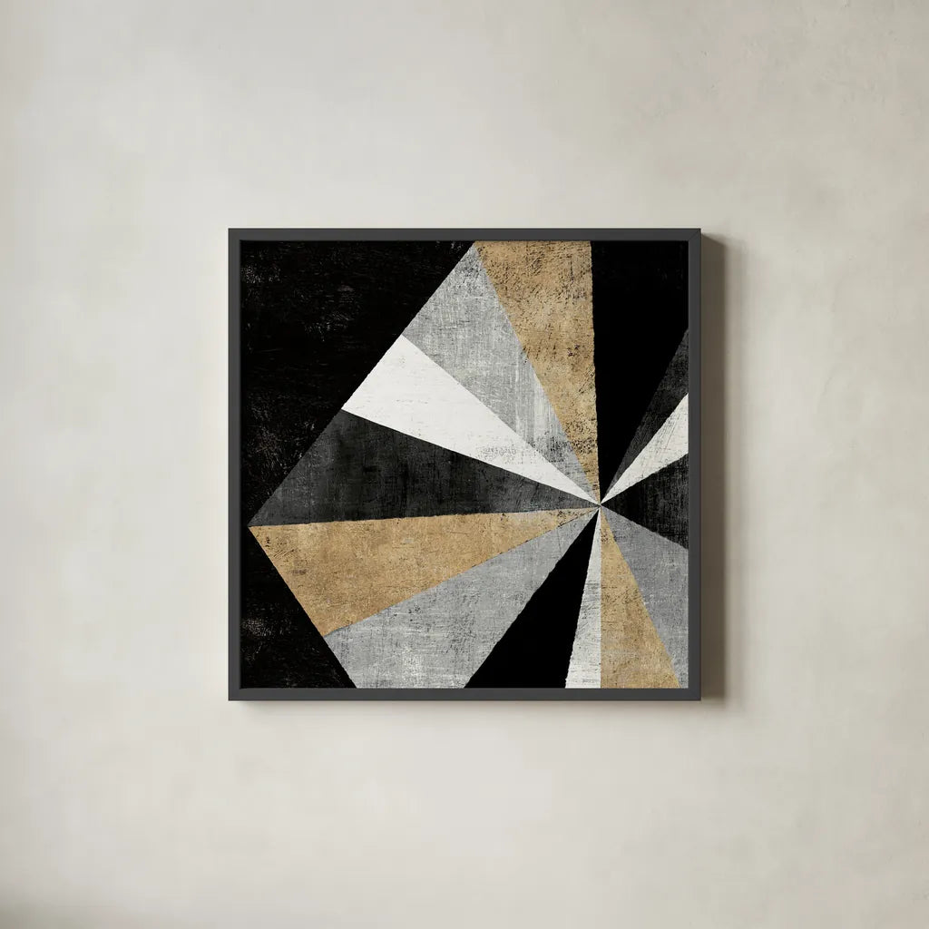 Triangulawesome I BWG by Michael Mullan. Shown in a sleek black glass frame for a contemporary gallery look. Available as an archival giclee rolled canvas, fine art paper, or poster print. SKU 56579a.