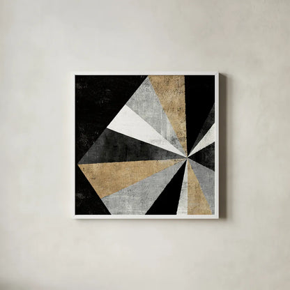 Triangulawesome I BWG by Michael Mullan. Shown in a crisp white glass frame for a clean and minimalist style. Available as an archival giclee rolled canvas, fine art paper, or poster print. SKU 56579a.