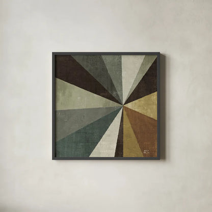 Triangulawesome Square II by Michael Mullan. Shown in a sleek black glass frame for a contemporary gallery look. Available as an archival giclee rolled canvas, fine art paper, or poster print. SKU 26906a.