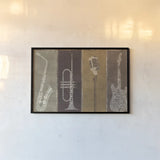 Type Band Neutral by Michael Mullan. shown as a paper print in a black flame. Available as a archival giclee rolled canvas, fine art paper, or poster print. SKU 12170i.