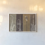 Type Band Neutral by Michael Mullan. shown as a paper print in a white frame. Available as a archival giclee rolled canvas, fine art paper, or poster print. SKU 12170i.