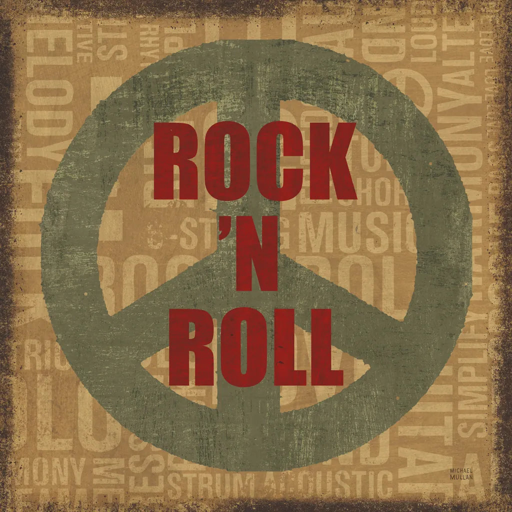 Type Band Rock N Roll by Michael Mullan. SKU 51051a. Archival Giclee Fine art print for wall decor.