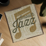 Type Band Smooth Jazz by Michael Mullan. Shown as a detailed flat fine art print, highlighting archival giclee quality. Available as an archival giclee rolled canvas, fine art paper, or poster print. SKU 51050a.