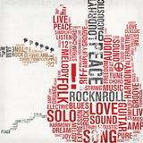 Type Guitar Colorful Square I by Michael Mullan. SKU 48417a. Archival Giclee Fine art print for wall decor.