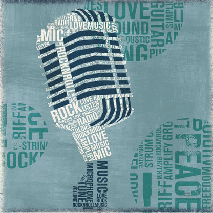 Type Mic Light Square by Michael Mullan. SKU 51043a. Archival Giclee Fine art print for wall decor.