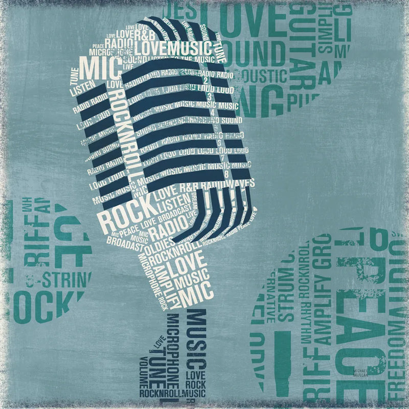 Type Mic Light Square by Michael Mullan. SKU 51043a. Archival Giclee Fine art print for wall decor.