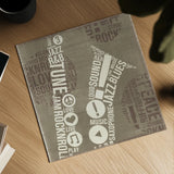 Type Sax Neutral Square by Michael Mullan. Shown as a detailed flat fine art print, highlighting archival giclee quality. Available as an archival giclee rolled canvas, fine art paper, or poster print. SKU 51038a.