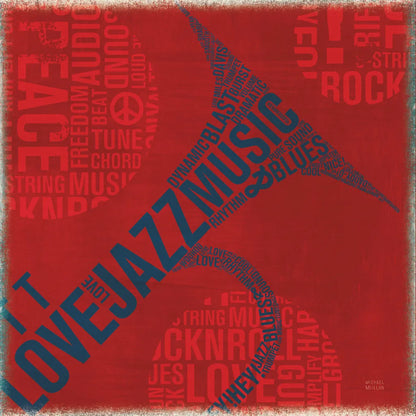 Type Trumpet Square by Michael Mullan. SKU 12415a. Archival Giclee Fine art print for wall decor.