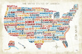 US City Map by Michael Mullan. SKU 18273i. Archival Giclee Fine art print for wall decor.