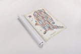 US City Map by Michael Mullan. shown as a rolled paper print. Available as archival giclee rolled canvas, fine art paper, or poster print. SKU 18273i.