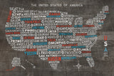US City Map on Wood Gray by Michael Mullan. SKU 21210i. Archival Giclee Fine art print for wall decor.