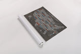 US City Map on Wood Gray by Michael Mullan. shown as a rolled paper print. Available as archival giclee rolled canvas, fine art paper, or poster print. SKU 21210i.